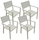 Set 4 Sedie da Giardino 57x59x87 cm in Alluminio e Textilene Bianco