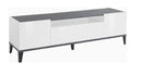 Mobile TV 2 Ante 1 Cassetto 160x40x47 cm Sunrise Bianco Lucido e Ardesia