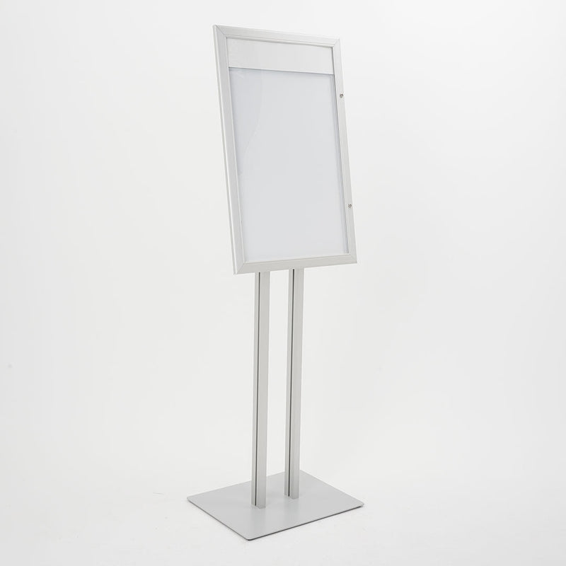 Espositore a Leggio con Piantana 51,4x79 cm in Alluminio Porta Menù Silver