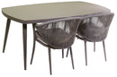 Set da Giardino Tavolo e 6 Sedie in Alluminio e Corda Renton Grigio
