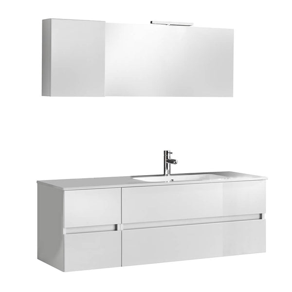 Bali 01C Meuble de Salle de Bain Suspendu Laqué Blanc Brillant TFT acquista
