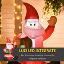 Babbo Natale Gonfiabile H120 cm Luminoso con LED Rosso