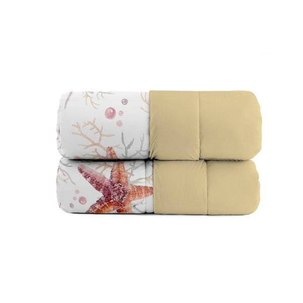 sconto Trapunta Invernale Stampata in Microfibra 200gr Double Face Starfish Varie Misure