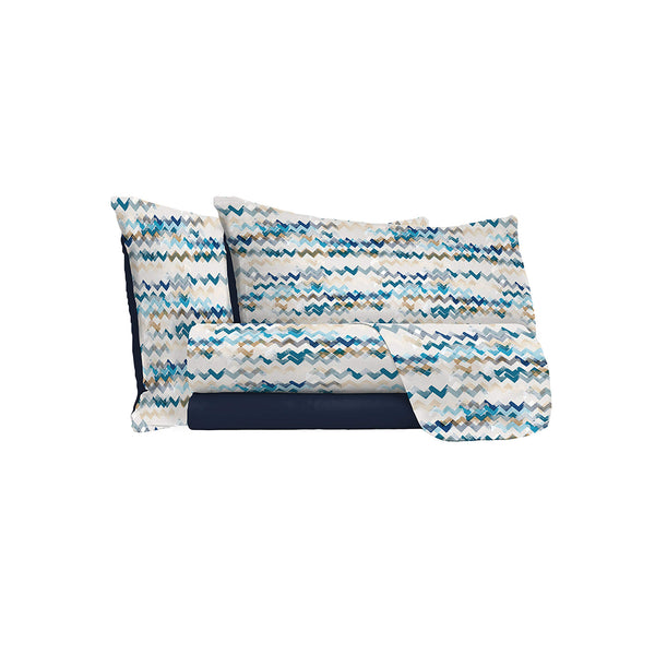Ensemble de draps avec impression au-dessus et au-dessous et taies d'oreiller Modern Sky de différentes tailles sconto