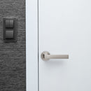 Maniglie Mackay per Porta da Interno con Rosetta Ø50 mm Alluminio Nickel Satinato 5 Sets. Emuca