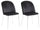 Lot de 2 Chaises 45x47x85 cm en Velours Noir