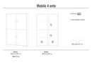 Mobile Multiuso 4 Ante 107x162x41 cm Noce Stelvio