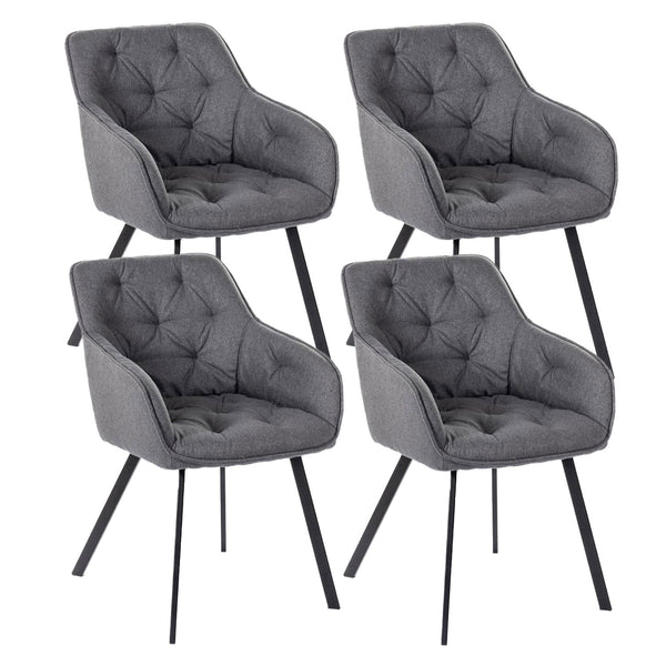 online Set 4 Sedie 60x55xH79 cm in Tessuto Elsa Grigio