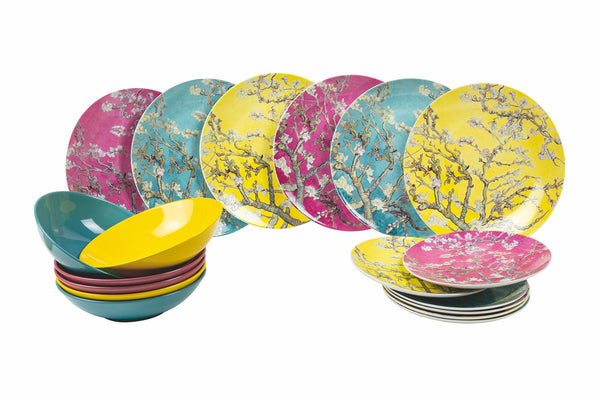 acquista Service Plat 18 Pièces en Grès et Porcelaine 6 Places VdE Tivoli 1996 Rêve Japonais