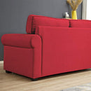 Divano Letto 180x85x92 cm in Tessuto Rosso