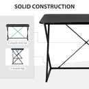 Scrivania da Ufficio Compatta 100x60x75,5 cm in Metallo e MDF Nera
