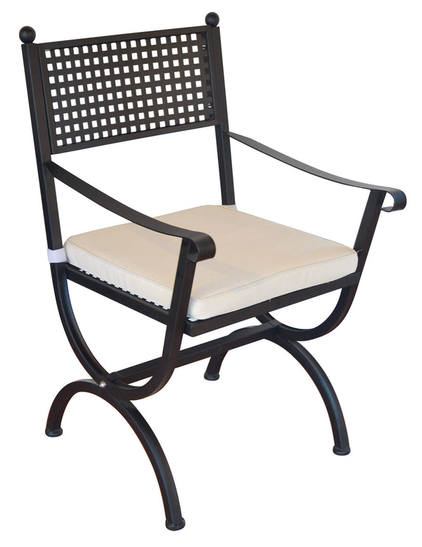 sconto Chaise de jardin en fer avec coussin Vorghini Lugano Noir
