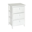 Cassetiera con 3 Cassetti in Legno Paulownia Bianco Fadi