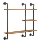 Mensole da Muro Manhattan 100x23x98 cm Legno di Abete e in Ferro Grigio e Marrone