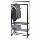 Stender Appendiabiti Doppio 77x34x160 cm in Metallo e Plastica Nero