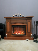 Camino Elettrico da Pavimento 102x130x33 cm Effetto Fiamma 1500W Franco & Zakinthos Noce