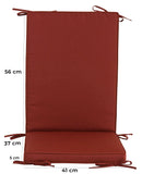 Cuscino con Schienale per Sedie da Giardino 93x41cm Bauer Box Bordeaux