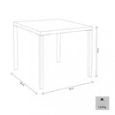 Tavolo Manchester Impilabile 80x80x73h cm in Acciaio Bianco