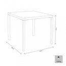 Tavolo Manchester Impilabile 80x80x73h cm in Acciaio Taupe