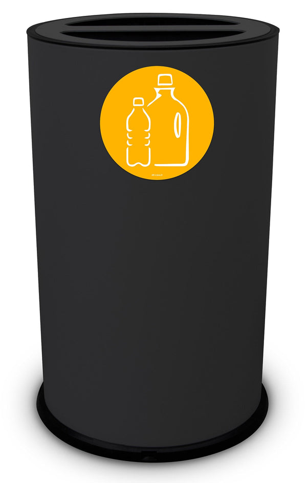 Pattumiera Per Raccolta Differenziata Ø 35x50 cm In Acciaio Verniciato 2 Scomparti Nero sconto