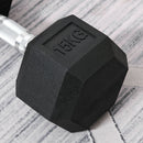 Manubrio 15 kg Esagonale con Impugnatura Antiscivolo Ø15,5 x 33,6 cm in Acciaio e Gomma Nero