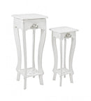 Set 2 Porta Lampada Blanc in Legno