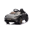 Macchina Elettrica per Bambini Porsche Taycan Turbo S 12V con Telecomando Bluetooth Luci LED e Tappetini Nero