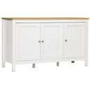 Credenza Mobile con 3 Porte e Piano in Legno Chiaro 120x40x70 cm Bianco      