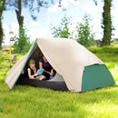Tenda da Campeggio 2 Posti Impermeabile 280x225x110 cm con 2 Vestiboli e 2 Porte Beige   