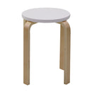 Sgabello Tondo in Legno Ø32x45cm Small Bianco