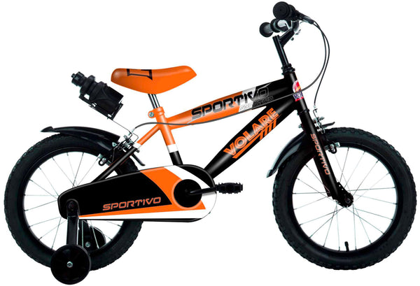 acquista Bicicletta per Bambino 16"" 2 Freni Sportivo Arancio Neon e Nero