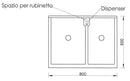 Mobile Lavatoio 80x60x85cm 2 Ante 2 Vasche Asse in Termoplastico Montegrappa Marella Bianco con Cesto