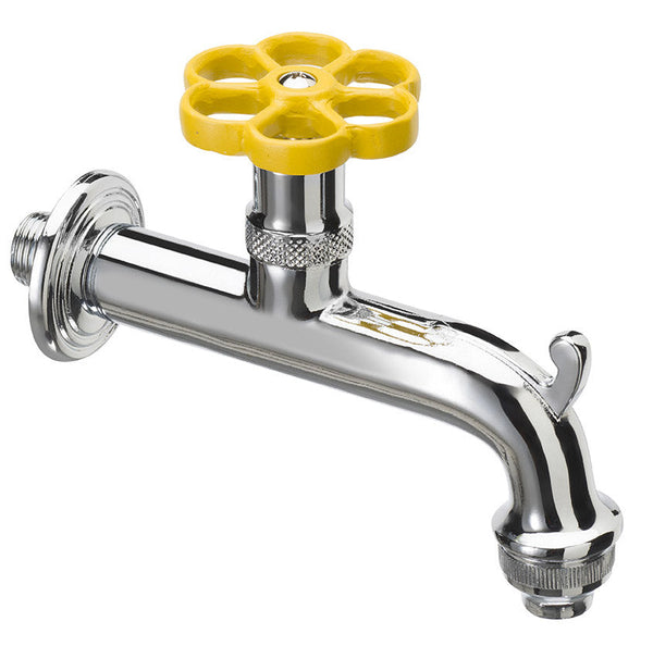acquista Robinet pour Fontaine de Jardin en Laiton Chromé avec Anneau Coloré Belfer RUB/018 Jaune