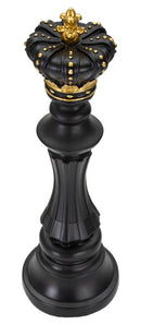 Re da Scacchi 13x40,5x13 cm in Poliresina Nero/Oro