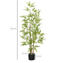 Pianta Artificiale di Bambù da Interno H120 cm con Vaso Verde