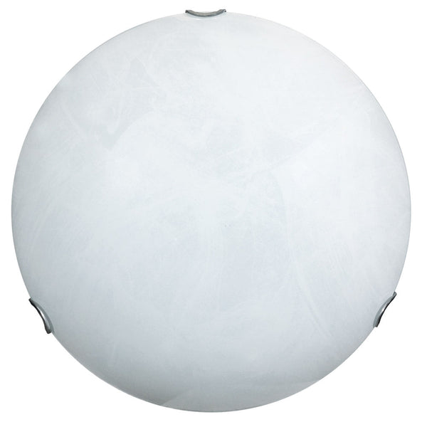 sconto Plafonnier 1xE27 Crochets Plaque Verre Chrome Sérigraphié Albâtre Blanc E-Energy Lea