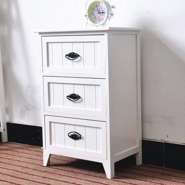 online Commode 3 Tiroirs en Bois Massif 45x30x70 cm Fumer Betty Blanc