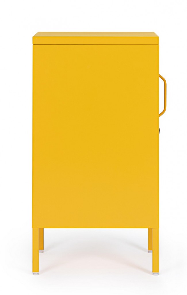 Comodino 1 Anta 40x35x76 cm Cambridge in Acciaio Giallo