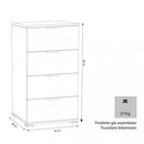 Mobiletto 4 Cassetti Rovere Grigio 45x38x85 h cm in Truciolare bilaminato Rovere grigio