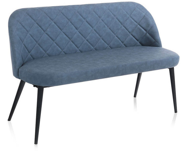 acquista Canapé 2 places 130x55x80 cm en simili cuir bleu