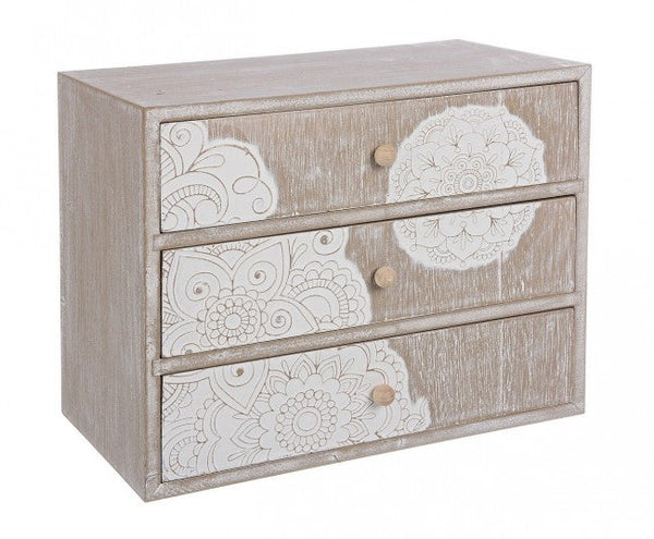 acquista Commode Shiva avec 3 tiroirs en bois