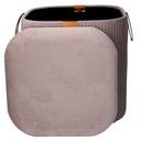 Set  3 Pouf Contenitore in Tessuto Velluto Grigio