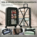 Valigia Rigida Grande 103 L 77x50x30 cm Espandibile con 4 Ruote Girevoli e Angoli Protettivi in ABS Nero      