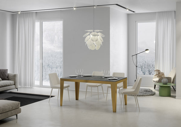Tavolo Allungabile 160-420x90x77 cm Flame Evolution Cemento sconto