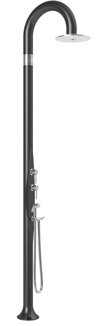 acquista Mitigeur de douche de jardin extérieur inverseur et douchette mobile Arkema Funny Yin Top Line Perla Nera