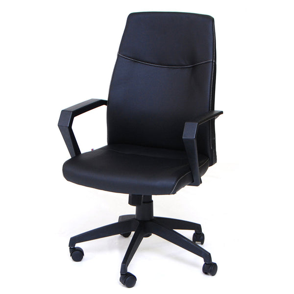 sconto Chaise de bureau exécutif en similicuir noir Start
