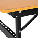 Tavolo da Lavoro Pieghevole 100x60x75,5 cm in Acciaio e MDF  Nero