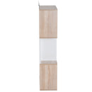 Libreria da Parete Moderna con 3 Ripiani Legno Naturale e Bianco 60x24x111.4 cm 