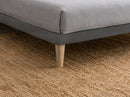 Letto Singolo con Rete Rivestita Microfibra Grigio Tessis Testata Button Varie Misure