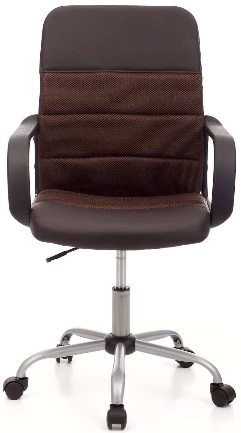 Sedia da Ufficio Operativa in Similpelle e Tessuto Soft Marrone